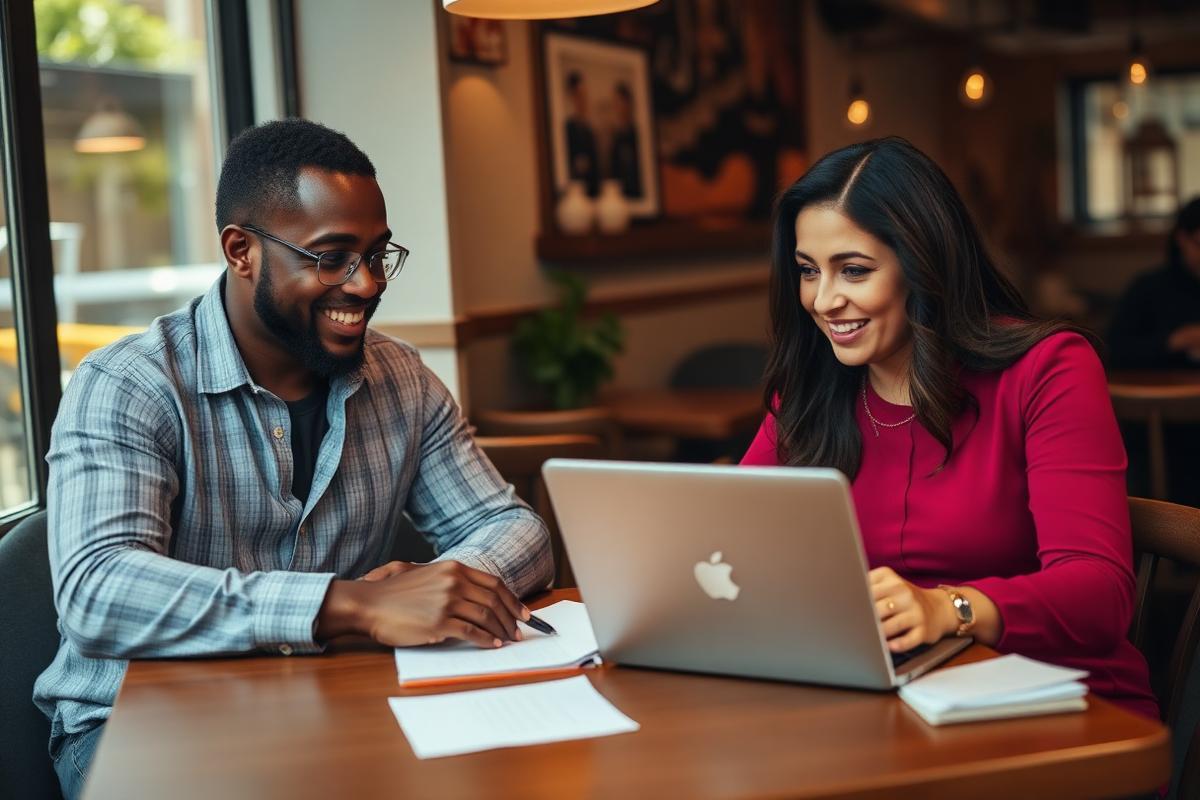 Consultants collaborating with a client at a modern office table